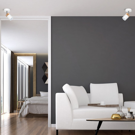 Milagro Kinkiet Joker 1xGU10 Biały/Drewno MLP6299 BIAŁY