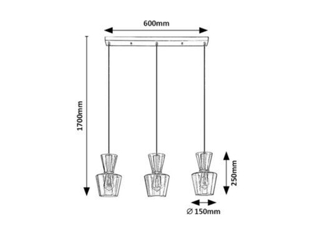 Lampa wisząca Rabalux Abra 72163 czarny matowy