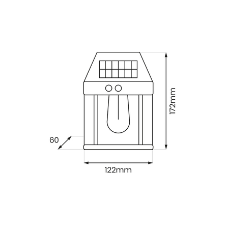 Eko-Light Kinkiet Solarny Filo 3000K EKO0726 CZARNY