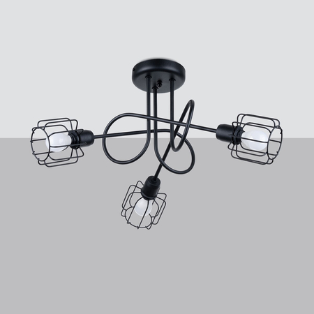 Sollux Lighting Żyrandol BELUCI 3S czarny SL.1118