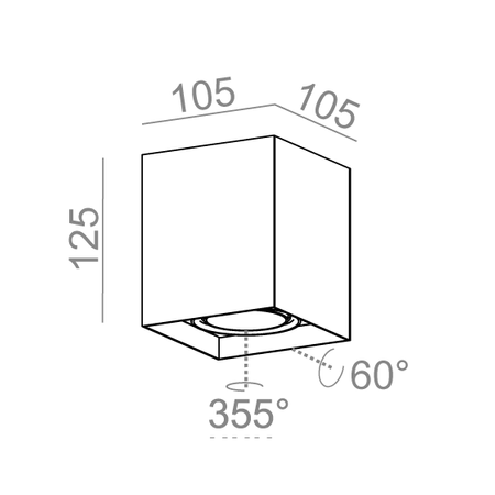 Spot AQForm 46968-M930-F1-DA-12 SQUARES next 50x1 LED Czarny struktura