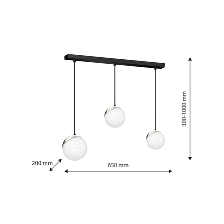 Milagro Lampa wisząca SFERA BLACK/CHROME 3xE14 MLP7238 SREBRNY