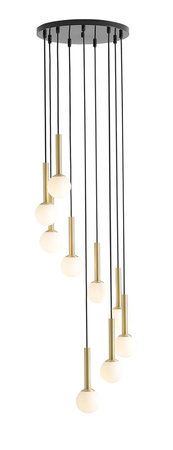 Lampa wisząca RIU 9 RING BLACK BRASS Aldex 1103N1 czarny/mosiądz