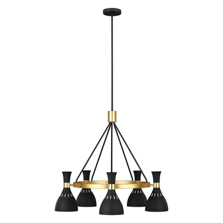 Żyrandol Elstead Lighting Joan czarny/mosiądz FE-JOAN5-MB