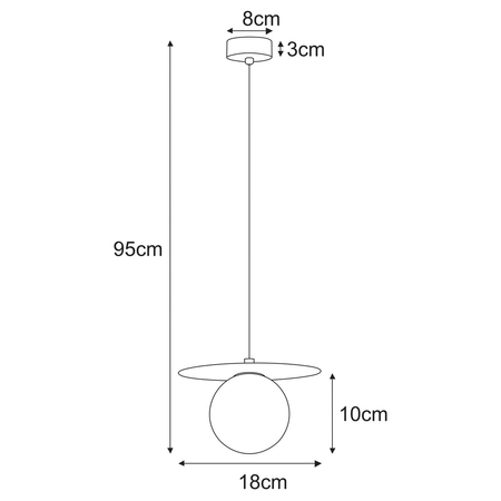 Lampa wisząca Kaja ROBIN K-5435 czarny, biały