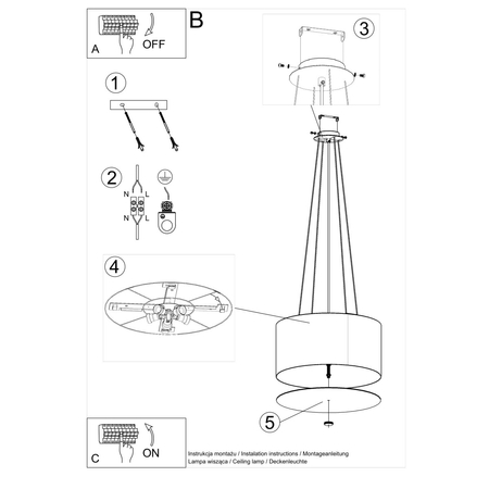 Sollux Lighting Żyrandol OTTO 50 czarny SL.0744