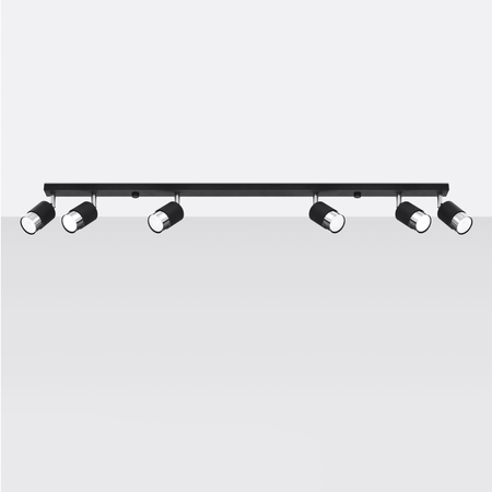 Sollux Lighting Plafon NERO 6 czarny/złoty SL.1073