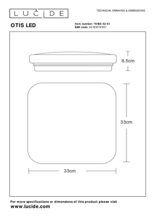 Lampa sufitowa Lucide OTIS 79198/32/61 biały