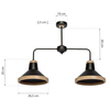 Milagro Lampa sufitowa SALMA BLACK / WOOD 2xE27 MLP6296 Czerń / Naturalne drewno