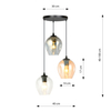 Lampa wisząca ISTAR 3 BL PREMIUM MIX Emibig 682/3PREM czarny/złoty