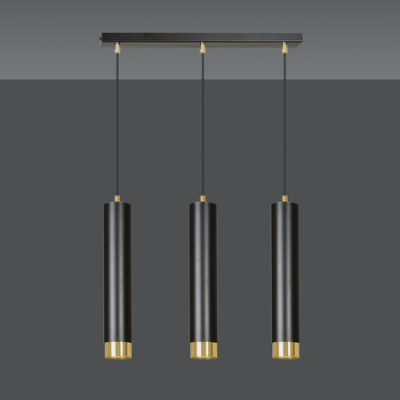 Lampa wisząca KIBO 3 BL/GOLD Emibig 644/3 czarny/złoty