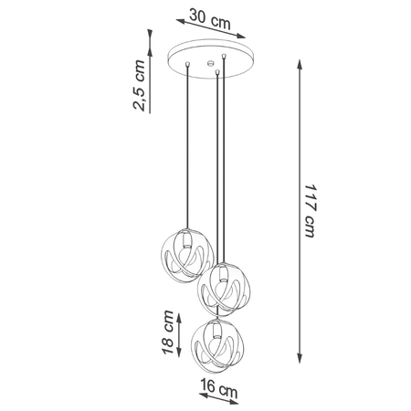 Sollux Lighting Lampa wisząca TULOS 3P biała SL.1084