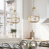 Lampa wisząca / Półplafon Roux - 3 źródła światła - Naturalny mosiądz Quintiesse QN-ROUX3-NBR