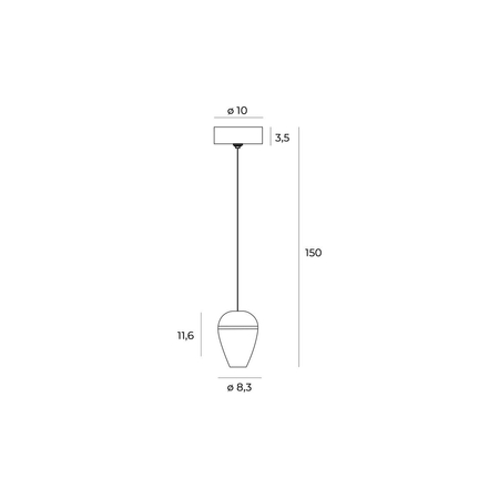 Lampa wisząca Maxlight COMETSHINE P0471 czarny/złoty