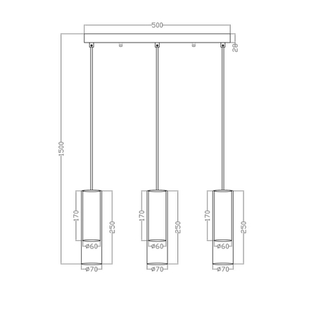 Lampa wisząca Manacor 3xGU10 biała LP-232/3L WH