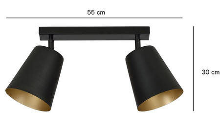 Lampa wisząca PRISM 2 BLACK / GOLD Emibig 406/2 czarny/złoty