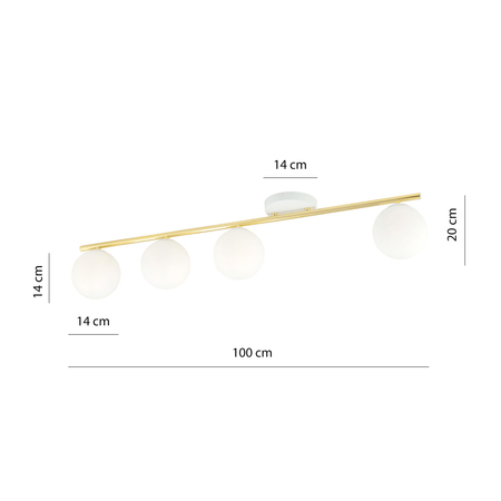 Lampa sufitowa MONZA 4 Emibig 1253/4 biały/złoty