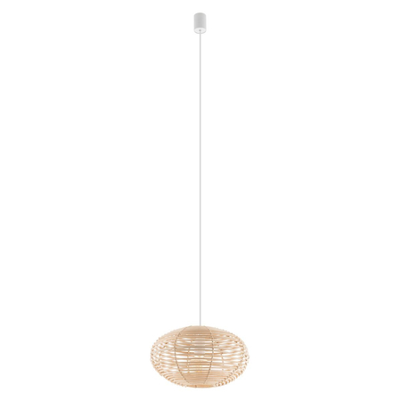 Lampa wisząca Nowodvorski RATTAN S 11153 Naturalne drewno Biały