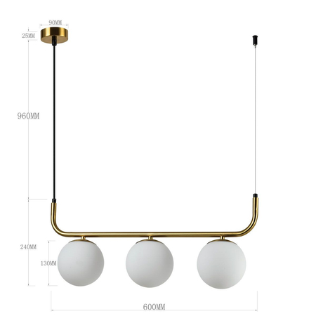 Lampa wisząca Alisa 3xE14 złota/biała LP-005/3L GD