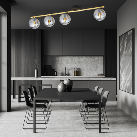 Lampa sufitowa MONZA 4 Emibig 1250/4 czarny/złoty