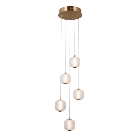 Lampa wisząca Italux PND-34362-5-HBR-OPAL złoty