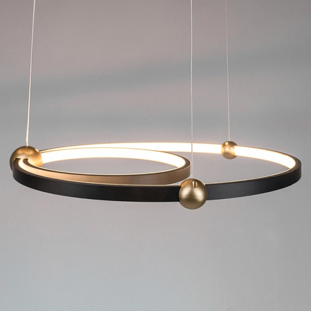 Ledowa Lampa wisząca Aurora No.2 50cm 3k czarna ściemnialna