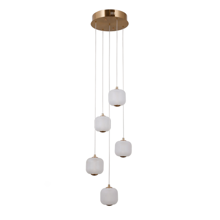 Lampa wisząca Italux PND-34362-5-HBR-OPAL złoty