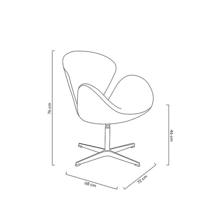 Fotel SWAN WOOL PREMIUM czerwony - wełna, podstawa stal