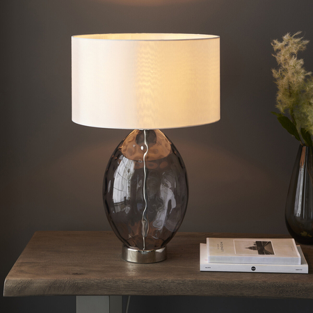 Lampa stołowa Endon Lighting Elin Dimple 99581 nikiel