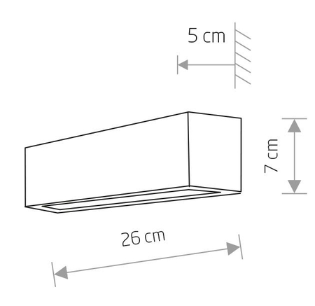 Lampa ścienna Nowodvorski 6354 STRAIGHT WALL LED SILVER XS