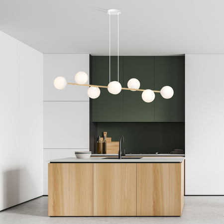 Lampa wisząca GRAVITY 8 Emibig 1242/8 biały/złoty