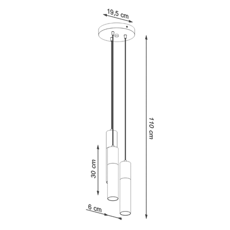 Sollux Lighting Lampa wisząca BORGIO 3P biały SL.1080
