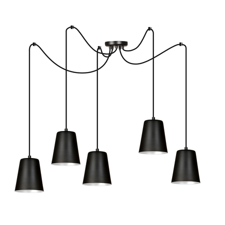 Lampa wisząca LINK 5 BLACK / WHITE Emibig 454/5 biały/czarny