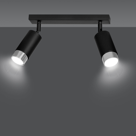 Lampa sufitowa HIRO 2 BL/CHROME Emibig 964/2 czarny/chrom