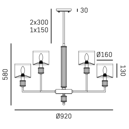 Cosmo Light Lampa wisząca SUTTON P09685BR-WH