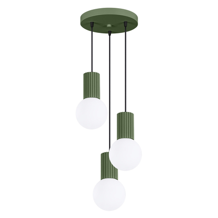 Sollux Lighting Lampa wisząca HALO 3P zielona oliwka SL.1725