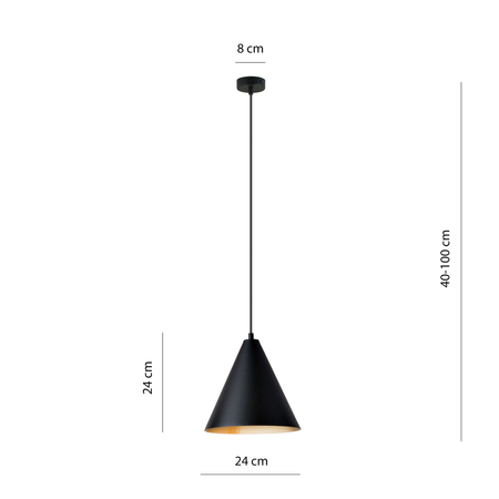 Lampa wisząca REBEL 1 Emibig 1271/1 czarny/złoty