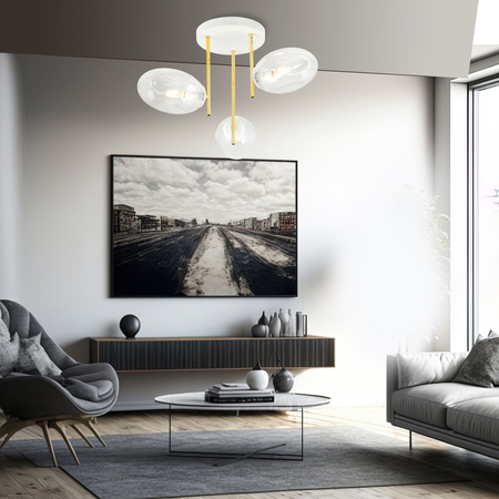 Lampa sufitowa ARGO 3 Emibig 1276/3 biały/złoty