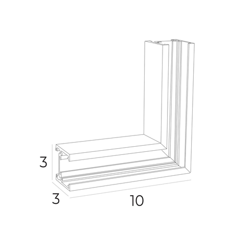 MAXLIGHT MT0014 Kątownik 90° płytki. Montaż na sufit lub ścianę. Do szyn MT0011, MT0012
