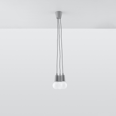 Sollux Lighting Lampa wisząca DIEGO 3 szara SL.0576