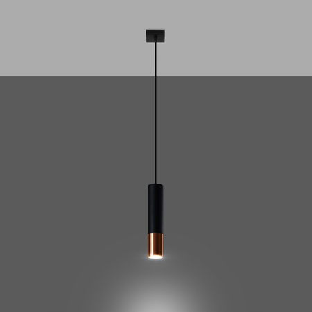 Sollux Lighting Lampa wisząca LOOPEZ 1 czarny/miedź SL.0946