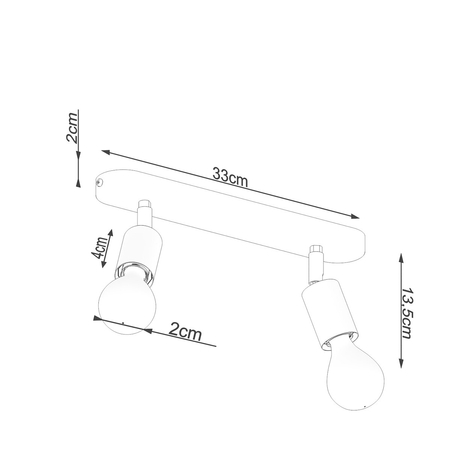Sollux Lighting Plafon FORNES 2 czarny SL.1121