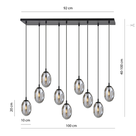 Lampa wisząca ASTRAL 9 Emibig 1266/9 czarny