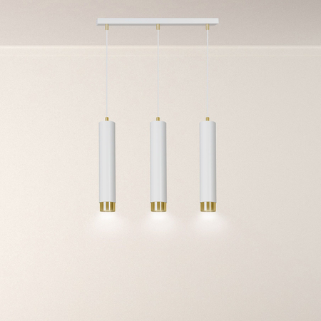 Lampa wisząca KIBO 3 WH/GOLD Emibig 642/3 biały/złoty