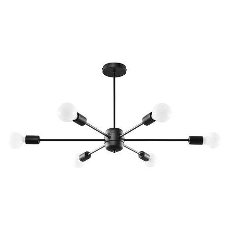 Sollux Lighting Żyrandol LANGO 6 czarny SL.1023