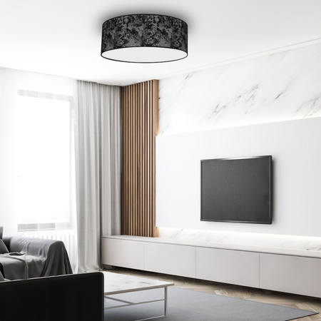 Milagro Lampa Sufitowa SATINO SILVER 3xE27 Ø50cm MLP7329 CZARNY