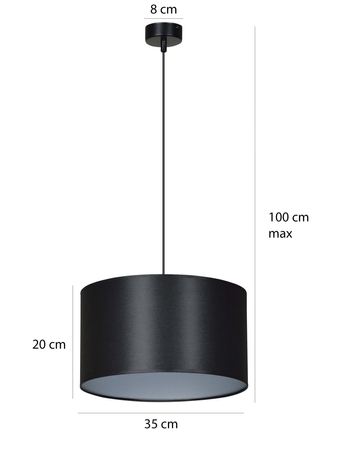 Lampa wisząca ROTO 1 BL BLACK/SILVER Emibig 185/1 czarny/srebrny