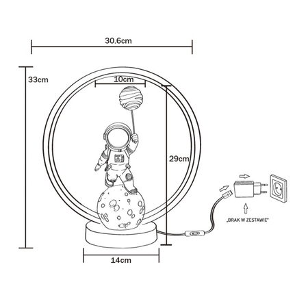 Lampa stołowa Zuma Line EX04F307U-1 LAMPA STOŁOWA ASTRONAUTA