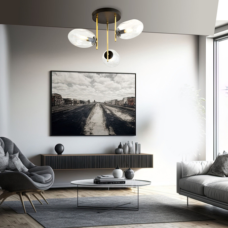 Lampa sufitowa ARGO 3 Emibig 1273/3 czarny/złoty