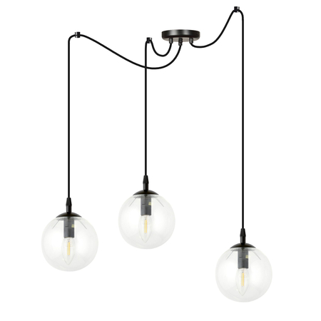 Lampa wisząca GIGI 3 BL TRANSPARENT Emibig 936/3 czarny